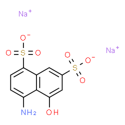 ChemSpider 2D Image | Disodium 4-amino-5-hydroxy-1,7-naphthalenedisulfonate | C10H7NNa2O7S2
