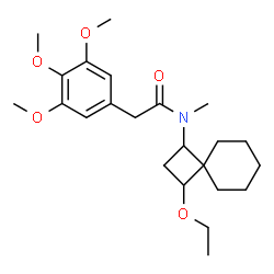 ChemSpider 2D Image | N-(3-Ethoxyspiro[3.5]non-1-yl)-N-methyl-2-(3,4,5-trimethoxyphenyl)acetamide | C23H35NO5