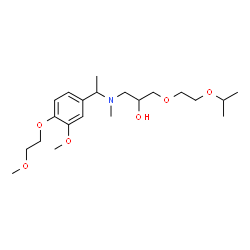 ChemSpider 2D Image | 1-(2-Isopropoxyethoxy)-3-[{1-[3-methoxy-4-(2-methoxyethoxy)phenyl]ethyl}(methyl)amino]-2-propanol | C21H37NO6