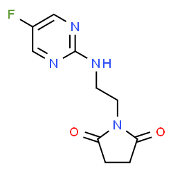 ChemSpider 2D Image | 1-{2-[(5-Fluoro-2-pyrimidinyl)amino]ethyl}-2,5-pyrrolidinedione | C10H11FN4O2