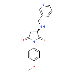 ChemSpider 2D Image | (3R)-1-(4-Methoxyphenyl)-3-[(3-pyridinylmethyl)amino]-2,5-pyrrolidinedione | C17H17N3O3