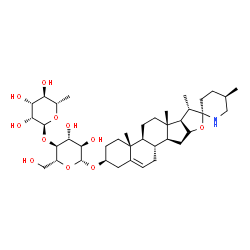 ChemSpider 2D Image | (3beta,16R,25R)-Spirosol-5-en-3-yl 4-O-(6-deoxy-alpha-L-mannopyranosyl)-beta-D-glucopyranoside | C39H63NO11