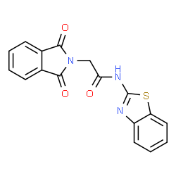 ChemSpider 2D Image | N-(1,3-benzothiazol-2-yl)-2-(1,3-dioxoisoindol-2-yl)acetamide | C17H11N3O3S