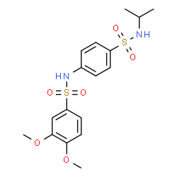 ChemSpider 2D Image | N-[4-(Isopropylsulfamoyl)phenyl]-3,4-dimethoxybenzenesulfonamide | C17H22N2O6S2