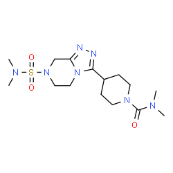 ChemSpider 2D Image | 4-[7-(Dimethylsulfamoyl)-5,6,7,8-tetrahydro[1,2,4]triazolo[4,3-a]pyrazin-3-yl]-N,N-dimethyl-1-piperidinecarboxamide | C15H27N7O3S