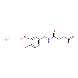 ChemSpider 2D Image | Sodium 4-[(3-methoxy-4-methylbenzyl)amino]-4-oxobutanoate | C13H16NNaO4