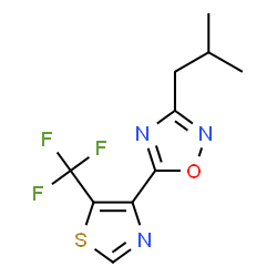 ChemSpider 2D Image | 3-Isobutyl-5-[5-(trifluoromethyl)-1,3-thiazol-4-yl]-1,2,4-oxadiazole | C10H10F3N3OS