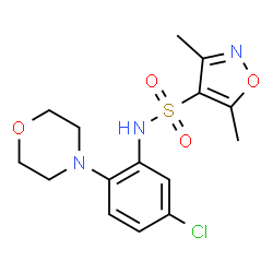 ChemSpider 2D Image | N-[5-Chloro-2-(4-morpholinyl)phenyl]-3,5-dimethyl-1,2-oxazole-4-sulfonamide | C15H18ClN3O4S