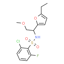 ChemSpider 2D Image | 2-Chloro-N-[1-(5-ethyl-2-furyl)-2-methoxyethyl]-6-fluorobenzenesulfonamide | C15H17ClFNO4S
