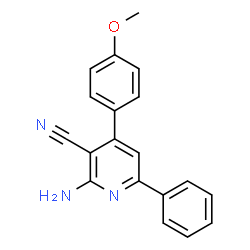 ChemSpider 2D Image | 2-Amino-4-(4-methoxyphenyl)-6-phenylnicotinonitrile | C19H15N3O
