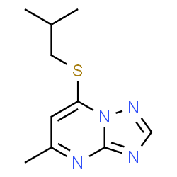 ChemSpider 2D Image | 7-Isobutylsulfanyl-5-methyl-[1,2,4]triazolo[1,5-a]pyrimidine | C10H14N4S
