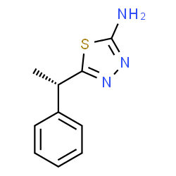 ChemSpider 2D Image | 5-[(1S)-1-Phenylethyl]-1,3,4-thiadiazol-2-amine | C10H11N3S