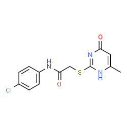ChemSpider 2D Image | acetamide, N-(4-chlorophenyl)-2-[(4-hydroxy-6-methyl-2-pyrimidinyl)thio]- | C13H12ClN3O2S