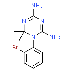 ChemSpider 2D Image | 1-(2-Bromophenyl)-6,6-dimethyl-1,6-dihydro-1,3,5-triazine-2,4-diamine | C11H14BrN5