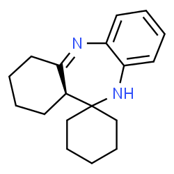 ChemSpider 2D Image | (11a'R)-1',2',3',4',10',11a'-Hexahydrospiro[cyclohexane-1,11'-dibenzo[b,e][1,4]diazepine] | C18H24N2