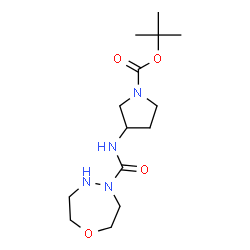 ChemSpider 2D Image | 2-Methyl-2-propanyl 3-[(1,4,5-oxadiazepan-4-ylcarbonyl)amino]-1-pyrrolidinecarboxylate | C14H26N4O4