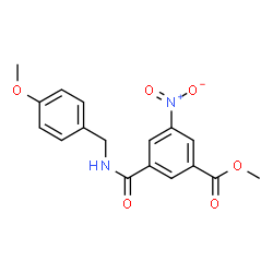ChemSpider 2D Image | Methyl 3-[(4-methoxybenzyl)carbamoyl]-5-nitrobenzoate | C17H16N2O6
