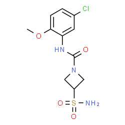 ChemSpider 2D Image | N-(5-Chloro-2-methoxyphenyl)-3-sulfamoyl-1-azetidinecarboxamide | C11H14ClN3O4S