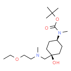 ChemSpider 2D Image | 2-Methyl-2-propanyl (cis-4-{[(2-ethoxyethyl)(methyl)amino]methyl}-4-hydroxycyclohexyl)methylcarbamate | C18H36N2O4