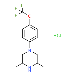 ChemSpider 2D Image | 3,5-Dimethyl-1-[4-(trifluoromethoxy)phenyl]piperazine hydrochloride (1:1) | C13H18ClF3N2O