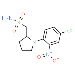 ChemSpider 2D Image | 1-[1-(4-Chloro-2-nitrophenyl)-2-pyrrolidinyl]methanesulfonamide | C11H14ClN3O4S