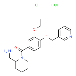 ChemSpider 2D Image | [2-(Aminomethyl)-1-piperidinyl][3-ethoxy-4-(3-pyridinylmethoxy)phenyl]methanone dihydrochloride | C21H29Cl2N3O3