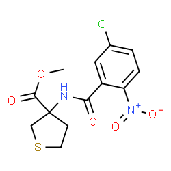 ChemSpider 2D Image | Methyl 3-[(5-chloro-2-nitrobenzoyl)amino]tetrahydro-3-thiophenecarboxylate | C13H13ClN2O5S