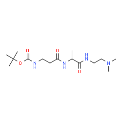 ChemSpider 2D Image | N-{[(2-Methyl-2-propanyl)oxy]carbonyl}-beta-alanyl-N-[2-(dimethylamino)ethyl]alaninamide | C15H30N4O4