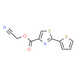 ChemSpider 2D Image | Cyanomethyl 2-(2-thienyl)-1,3-thiazole-4-carboxylate | C10H6N2O2S2