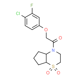 ChemSpider 2D Image | 2-(4-Chloro-3-fluorophenoxy)-1-(1,1-dioxidohexahydrocyclopenta[b][1,4]thiazin-4(4aH)-yl)ethanone | C15H17ClFNO4S