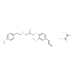 ChemSpider 2D Image | 1-{[2-(4-Methoxyphenyl)ethyl]amino}-3-{2-methoxy-4-[(1E)-1-propen-1-yl]phenoxy}-2-propanol ethanedioate (1:1) | C24H31NO8