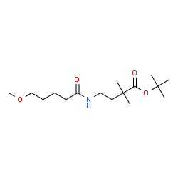ChemSpider 2D Image | 2-Methyl-2-propanyl 4-[(5-methoxypentanoyl)amino]-2,2-dimethylbutanoate | C16H31NO4