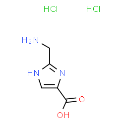 ChemSpider 2D Image | 2-(Aminomethyl)-1H-imidazole-4-carboxylic acid dihydrochloride | C5H9Cl2N3O2