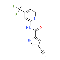 ChemSpider 2D Image | 4-Cyano-N-[4-(trifluoromethyl)-2-pyridinyl]-1H-pyrrole-2-carboxamide | C12H7F3N4O