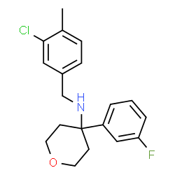 ChemSpider 2D Image | N-(3-Chloro-4-methylbenzyl)-4-(3-fluorophenyl)tetrahydro-2H-pyran-4-amine | C19H21ClFNO