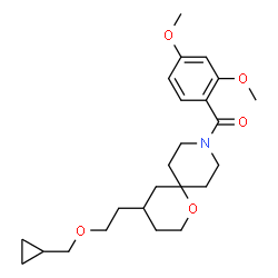 ChemSpider 2D Image | {4-[2-(Cyclopropylmethoxy)ethyl]-1-oxa-9-azaspiro[5.5]undec-9-yl}(2,4-dimethoxyphenyl)methanone | C24H35NO5