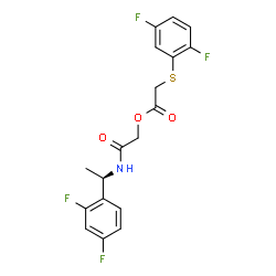 ChemSpider 2D Image | 2-{[(1R)-1-(2,4-Difluorophenyl)ethyl]amino}-2-oxoethyl [(2,5-difluorophenyl)sulfanyl]acetate | C18H15F4NO3S