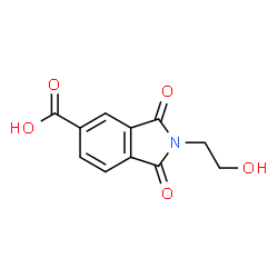 ChemSpider 2D Image | 2-(2-Hydroxyethyl)-1,3-dioxo-5-isoindolinecarboxylic acid | C11H9NO5