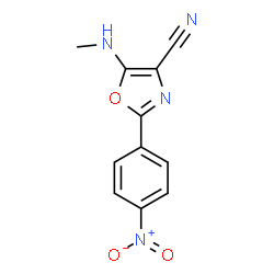 ChemSpider 2D Image | 5-Methylamino-2-(4-nitro-phenyl)-oxazole-4-carbonitrile | C11H8N4O3