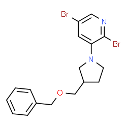 ChemSpider 2D Image | 3-{3-[(Benzyloxy)methyl]-1-pyrrolidinyl}-2,5-dibromopyridine | C17H18Br2N2O