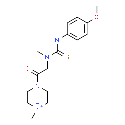 ChemSpider 2D Image | 4-{N-[(4-Methoxyphenyl)carbamothioyl]-N-methylglycyl}-1-methylpiperazin-1-ium | C16H25N4O2S