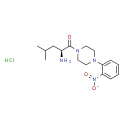 ChemSpider 2D Image | (2S)-2-Amino-4-methyl-1-[4-(2-nitrophenyl)-1-piperazinyl]-1-pentanone hydrochloride (1:1) | C16H25ClN4O3