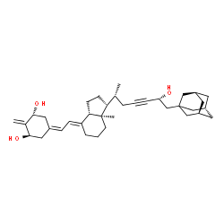 ChemSpider 2D Image | (1R,3R,7E,17beta)-17-{(2R,6R)-7-[(3S,5S,7S)-Adamantan-1-yl]-6-hydroxy-4-heptyn-2-yl}-2-methylene-9,10-secoestra-5,7-diene-1,3-diol | C36H52O3