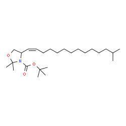 ChemSpider 2D Image | 2-Methyl-2-propanyl 2,2-dimethyl-4-[(1Z)-13-methyl-1-tetradecen-1-yl]-1,3-oxazolidine-3-carboxylate | C25H47NO3