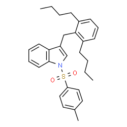 ChemSpider 2D Image | 3-(2,6-Dibutylbenzyl)-1-[(4-methylphenyl)sulfonyl]-1H-indole | C30H35NO2S