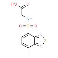 ChemSpider 2D Image | N-[(7-Methyl-2,1,3-benzothiadiazol-4-yl)sulfonyl]glycine | C9H9N3O4S2