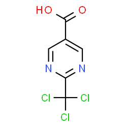 ChemSpider 2D Image | 2-(Trichloromethyl)-5-pyrimidinecarboxylic acid | C6H3Cl3N2O2