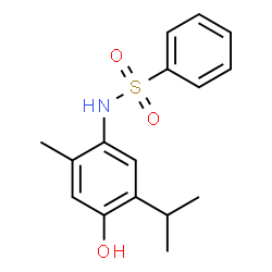 ChemSpider 2D Image | N-(4-Hydroxy-5-isopropyl-2-methylphenyl)benzenesulfonamide | C16H19NO3S