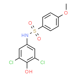 ChemSpider 2D Image | N-(3,5-Dichloro-4-hydroxyphenyl)-4-methoxybenzenesulfonamide | C13H11Cl2NO4S