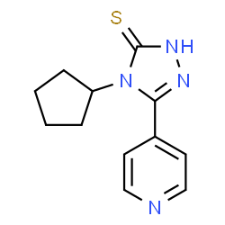 ChemSpider 2D Image | 4H-1,2,4-triazole-3-thiol, 4-cyclopentyl-5-(4-pyridinyl)- | C12H14N4S